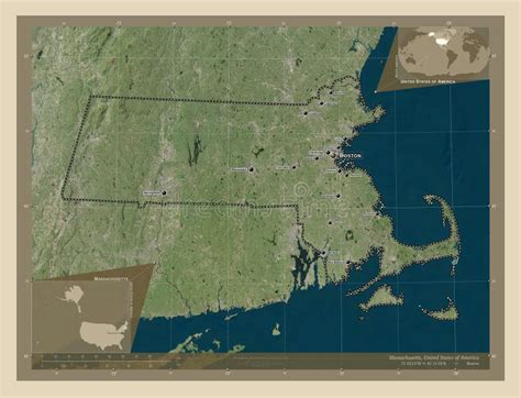 Massachusetts United States Of America High Res Satellite Lab Stock