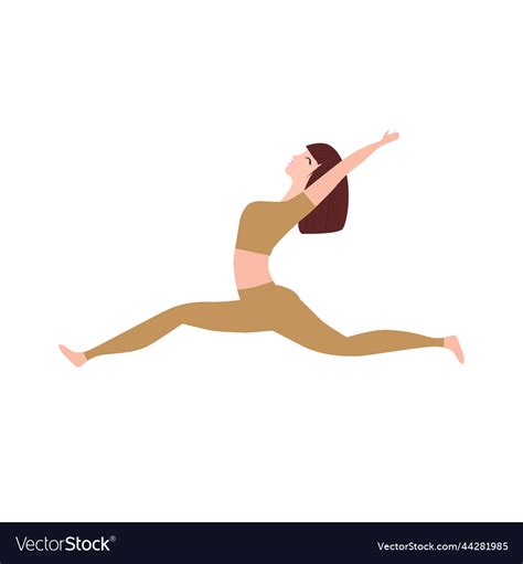 Woman Making Yoga Asana Isolated On White Vector Image