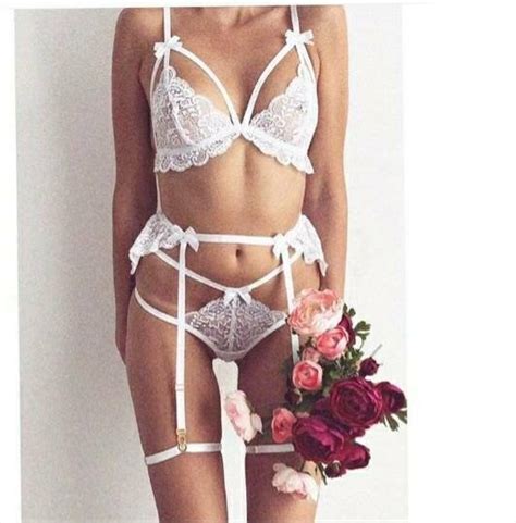 Lingerie Set Wedding Lingerie Bridal Sexy Lingerie White Lingerie Set Garter Belt Lingerie Lace