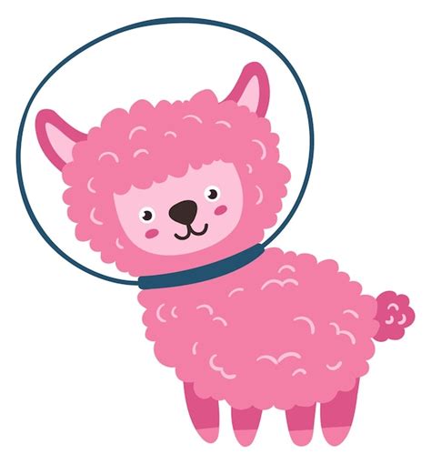 Premium Vector | Baby llama in space suit cute astronaut character