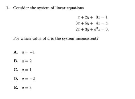 Solved Consider The System Of Linear Equations X Y Chegg