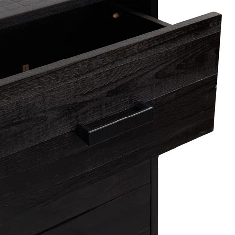 Commode Noir X X Cm Bois De Pin Massif Recycl