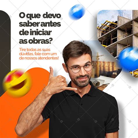 O Que Devo Saber Obras Construtora Social Media Psd Editável Reforma