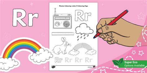 Phonics Colouring Letter R Colouring Page Profesor Hizo