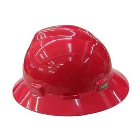 Plastic Msa Red Construction Safety Helmet Size Medium At Rs 70piece