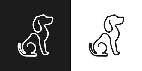 Logo Hund Aus Linien Minimalismus Moderne Elegante Ikone Premium Vektor