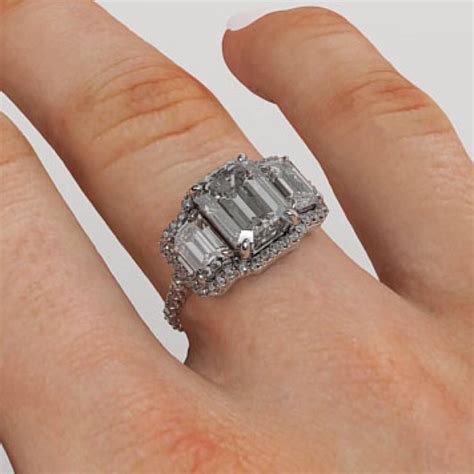 Exquisite Engagement Ring 6 Carat Emerald Cut Engagement Rings