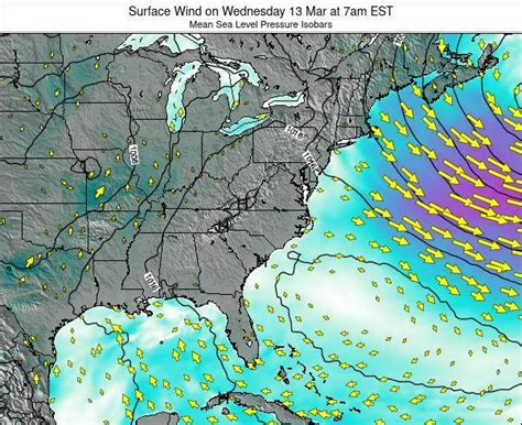 Virginia Surface Wind on Monday 26 Apr at 8am EDT