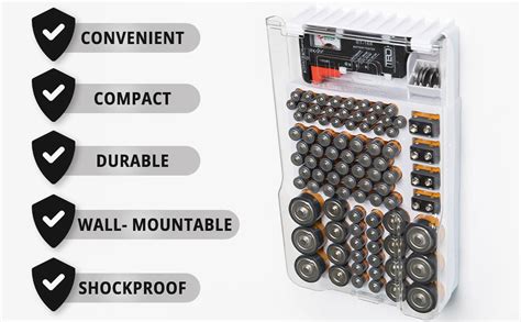 The Battery Organizer Storage Case With Hinged Clear Cover Includes A