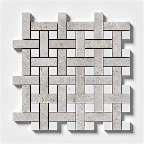 Silver Clouds Snow White Multi Finish Basket Weave X Marble Mosaic