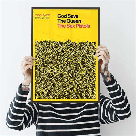 God Save The Queen The Sex Pistols Song Lyric Print A3 Reign Hail Wolf Badger