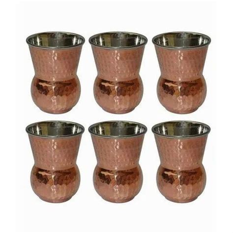 Golden Hammered Pure Copper Glass Size Inch Capacity Ml At Rs