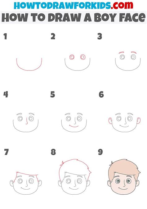 how to draw a boy face step by step | Little boy drawing, Boy face ...