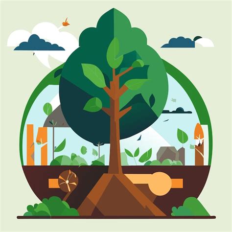 Premium Vector Green Tree Planting Vector Icon