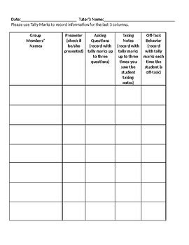 Avid Tutorial Worksheet Printable Sheet Education