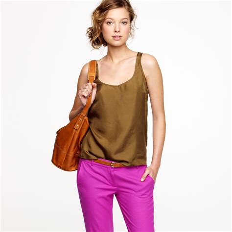 Jcrew Silk Layering Cami In Green Lyst