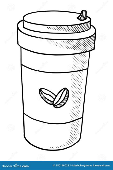 Vector Illustration Of A Paper Cup With Coffee Isolated On A White