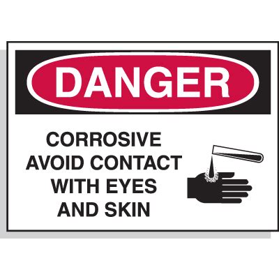 Hazard Warning Labels Danger Corrosive Avoid Contact With Eyes And