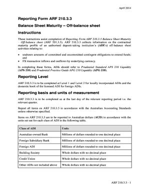 Fillable Online Apra Gov Reporting Form ARF 210 3 3 Balance Sheet