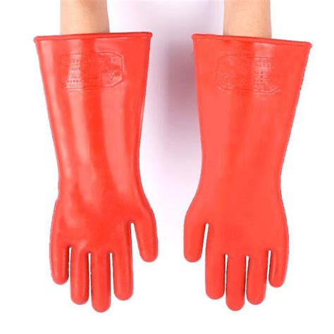 12KV High Voltage Electrical Insulating Gloves Anti Electric Rubber