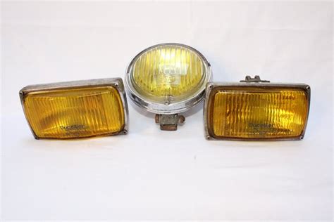 Three Classic Fog Lights Hellaandducellier Yellow Glass 1960s Catawiki