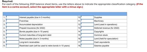 Solved Exercise Static Balance Sheet Classification Chegg