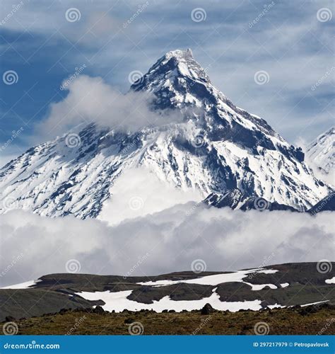 Mountain Landscape Kamen Volcano On Kamchatka Peninsula Stock Image