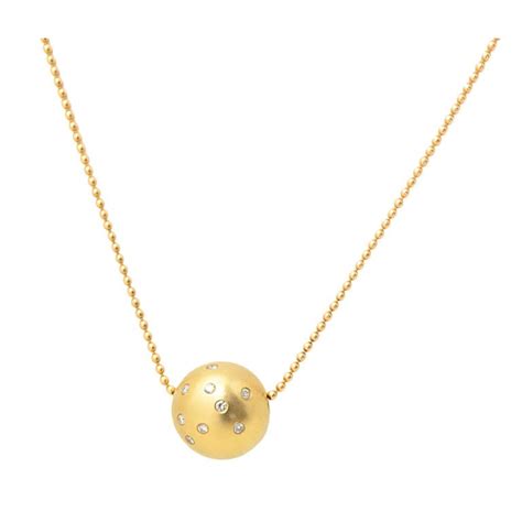 Diamond Gold Ball Pendant At 1stdibs Gold Ball Pendant With Diamonds