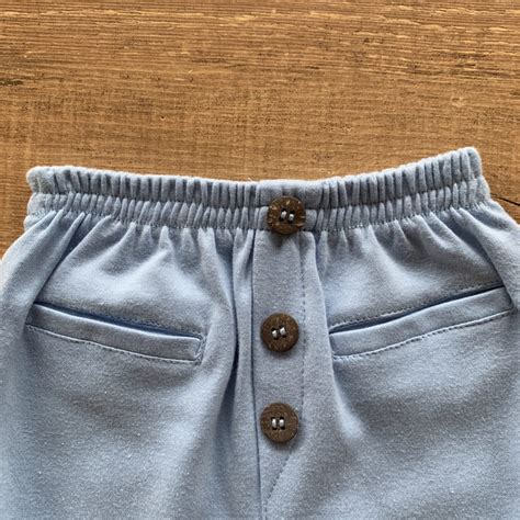 Short Bebe em Algodão Pima Botões Azul Safine Baby Safine Baby