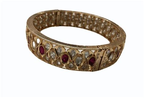 Golden Party Wear Inch Brass Single Piece Bangles At Rs Piece