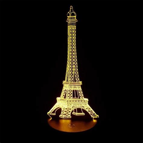 D Led Romantic France Eiffel Tower Night Light Rgb Changeable Mood