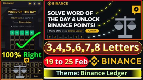 Binance Ledger Theme WOTD Binance New WODL Answers Today All