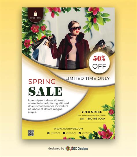 Spring fashion sale promotion flyer template | GEC Designs