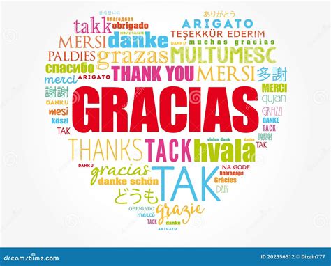 Gracias Thank You In Spanish Word Cloud Stock Illustration