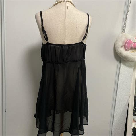 Vintage Black Lingerie Top Size XL With White Depop
