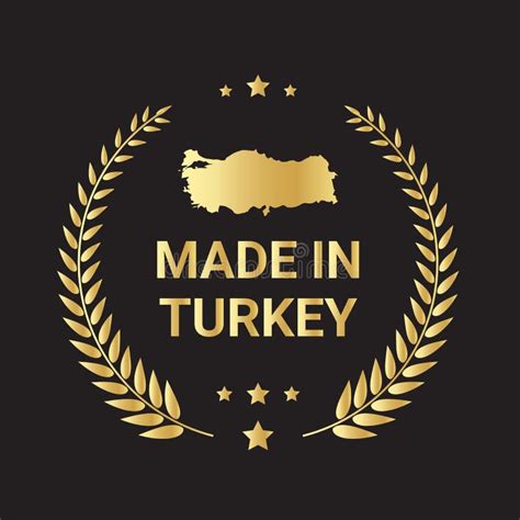 Made In Turkey Round Label Modern Made In Turkey Logo Stock Vector