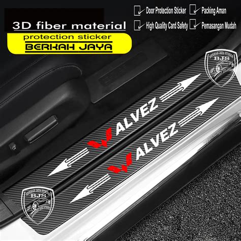 Jual Pcs Stiker Pelindung Pintu Mobil Alvez Karbon D Door Sill Plate