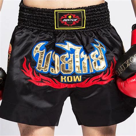 Men Women Embroidery Mma Boxing Fight Shorts Boxing Trunks Martial Arts