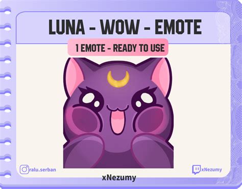 Twitch Emote Wow Cat Luna Sailor Moon Anime Cute Chibi Emote Ready To Use For Discord