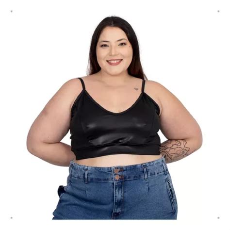 Blusinha Cropped Feminina Plus Size Alcinha Cirre 56 Ao 60