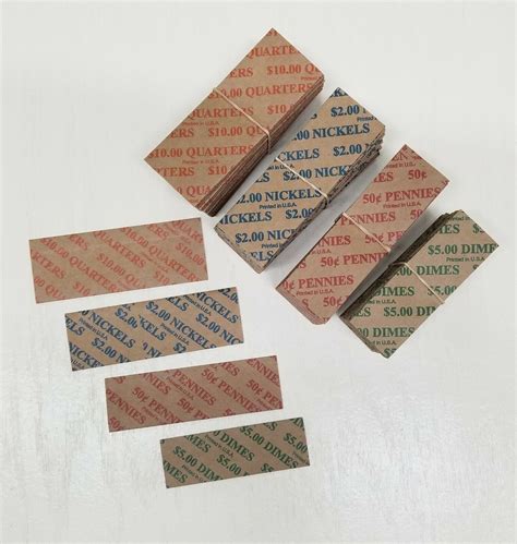 Coin Wrappers Flat Tubular Assorted Paper For Quarters Pennies