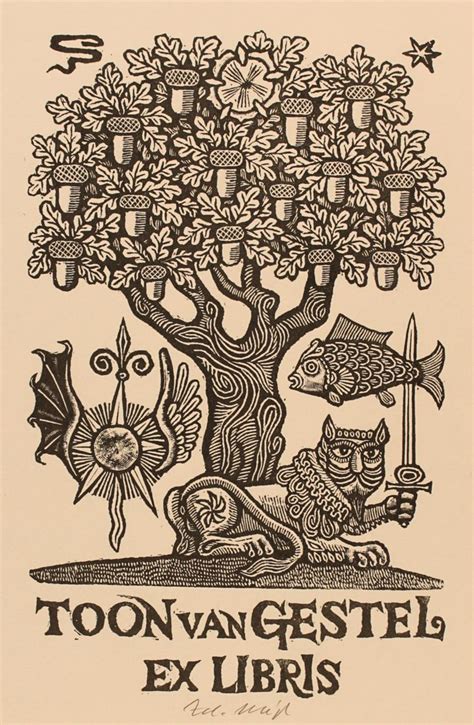 An Old Book With The Title Toon Van Gestel Ex Libris