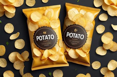 Premium Vector Realistic Vector Design Potato Chips Packaging Template