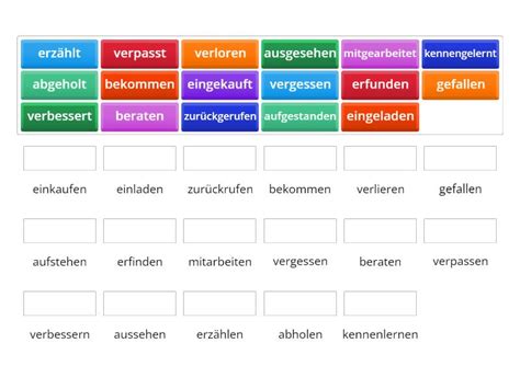 Trennbare Und Untrennbare Verben Match Up