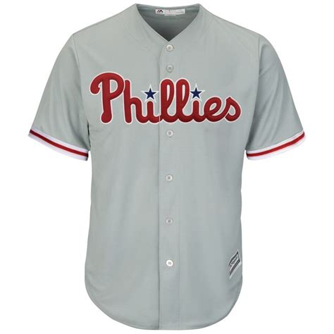 Mens Philadelphia Phillies Majestic Gray Alternate Official Cool Base