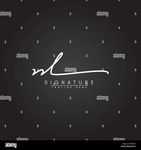 Initial Letter NL Logo Handwritten Signature Style Logo Minimal