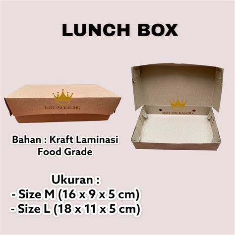 Jual Ratu Dos Kraft Lunch Box Kotak Lunch Box Kraft Kotak Dus Nasi