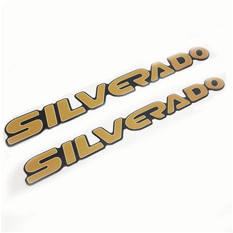 Par De Emblemas Silverado D Adesivos Resinado Sportinox