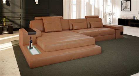 Sleeper Sofa Bed Leather Chaise Couch With Sleeper Function Sectional ...