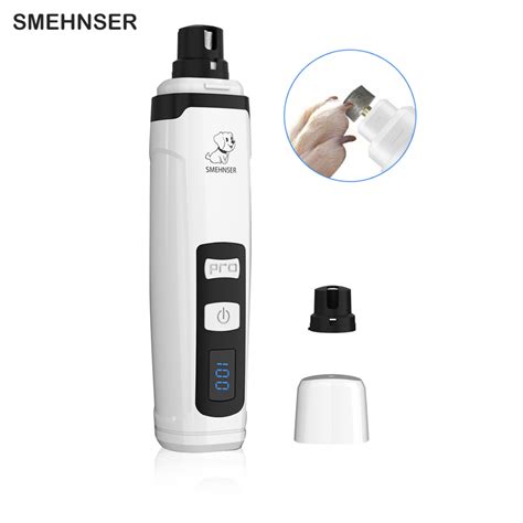 Smehnser เครื่องเจียรเล็บไฟฟ้า M2 หน้าจอ LCD แบบชาร์จไฟ สําหรับสัตว์ ...